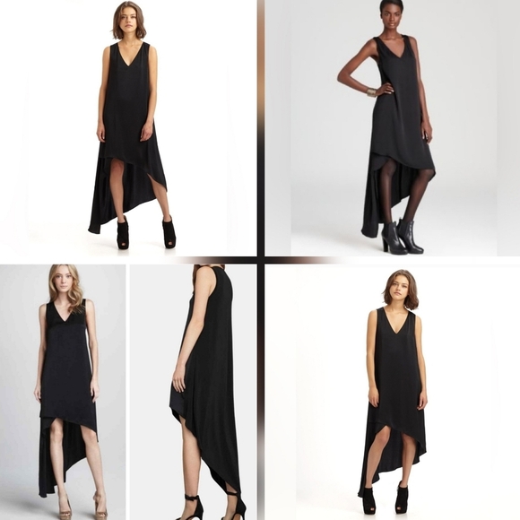 BCBGMaxAzria White Satin Asymmetrical Sleeveless High-Low Avery Dress - Picture 2 of 16